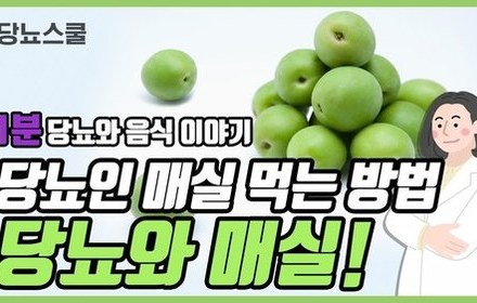 [당뇨스쿨] 당뇨에도 좋을까? "매실" 이야기