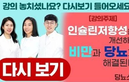 [당뇨스쿨] 인슐린저항성을 개선하면 비만과 당뇨가 해결된다