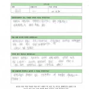 발저림과 체중저하, 가려움증이 있던ㅣ 윤OO님 자필치료후기