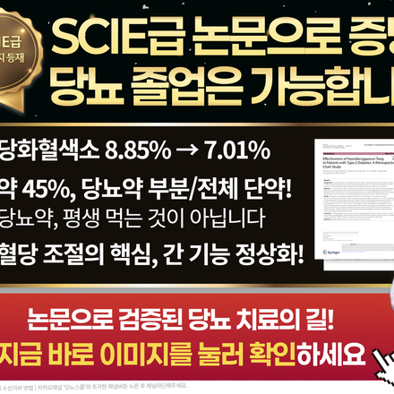 ⚠️ 당화혈색소 8.85% → 7.01%! SCIE급 논문이 증명한 '당뇨 졸업'의 길